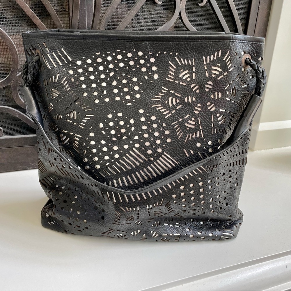 Origenes by David Luna Large Leather Shoulder Bag